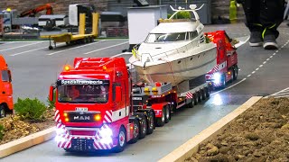 MEGA RC MODEL TRUCK COLLECTION!! RC TRUCKS, RC HEAVY HAULAGE, RC YACHT TRANSPORT, RC MACHINES!!