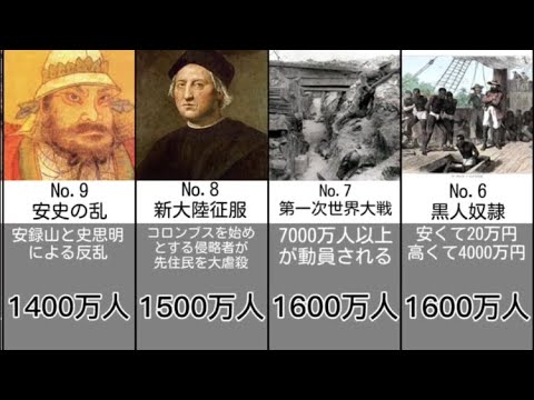 最も人が殺された出来事ランキングTOP30