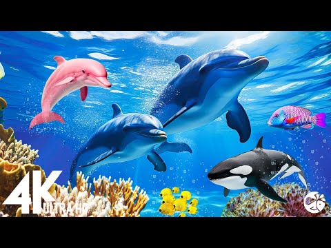 Aquarium 4K VIDEO (ULTRA HD)🐠 Relaxing Oceanscapes - Sleep Meditation 4K UHD Screensaver