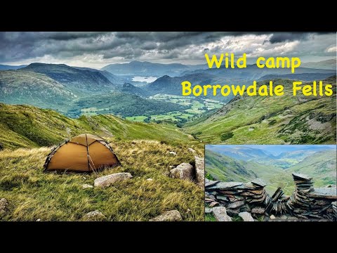 Solo wild camp Borrowdale Fells, seeking the ‘Banksy’ sculpture, plus Bessyboot & Combe Head