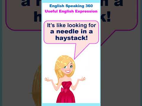 It's a NEEDLE IN A HAYSTACK.  English Expressions, Phrases, Idioms Part 11  #shorts