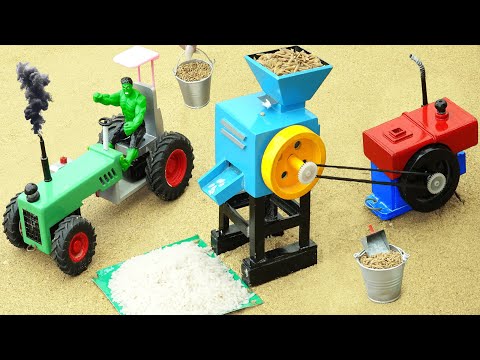 diy mini tractor making mini rice processing machine | mini rice mill machinery ‪@sanocreator‬