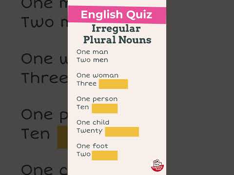 English quiz on irregular plural nouns