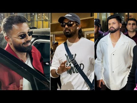 Champions Trophy Winners Hardik Pandya, Shreyas Iyer,  Kl Rahul Spotted At Mumbai Airport