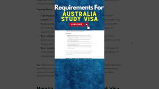 What Are The Requirements For Australia Study Visa? | Australia Student Visa 2024 | Visa Requirement