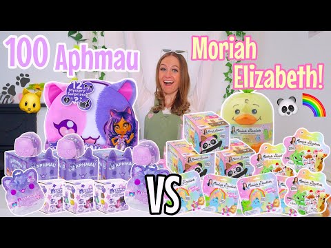 UNBOXING 100 *APHMAU🐱💜* VS *MORIAH ELIZABETH🐤🌈* MYSTERY TOYS!!😍⁉️ (ULTIMATE BATTLE!🫢) Rhia Official♡