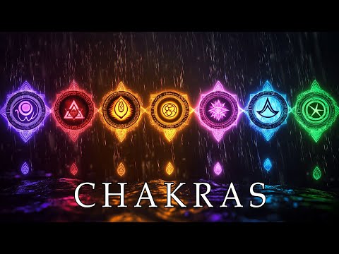 Full Night All 7 Chakras Cleansing Music & Rain | 7 Chakra Opening & Balancing Sleep & Meditation