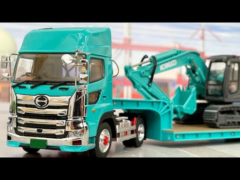 最強のトレーラー！ケンクラフト日野プロフィア！コベルコカラーの重機運搬車！