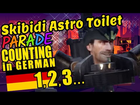 Skibidi Astro Toilet Teaching to Count 1 to 20 in German Language and Numbers Video for Kids