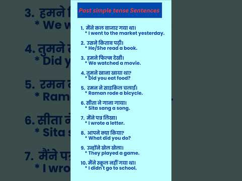 Past simple tense Sentences | spoken english | grammar | #english #grammar #tense #shorts |