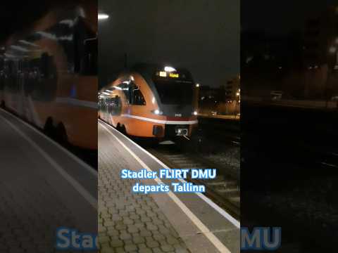 Stadler FLIRT DMU departs Tallinn