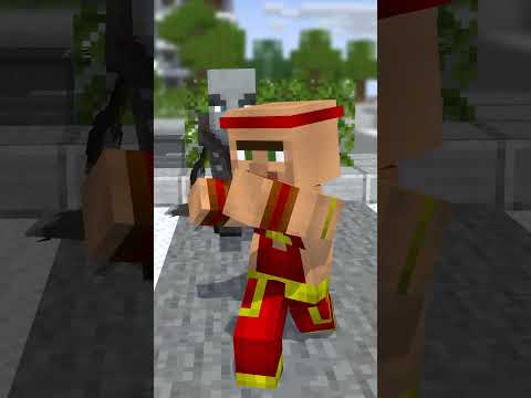 Kung fu Villager !  Parking battle [minacraft Animation]　#shorts #マイクラ #minecraft