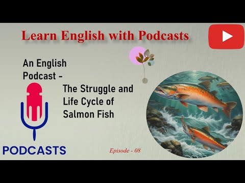 Learn English With Podcast | The Struggle and Life Cycle of Salmon Fish|  Graded Reader | Episode 08