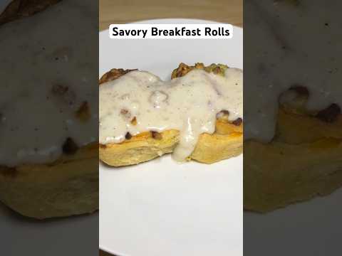 You need to try these savory breakfast rolls! #shorts #breakfast #biscuitsandgravy #easyrecipe