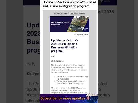 Update on Victoria's 2023-24 Skilled #australiaimmigrationnews #victoriaaustralia #shorts