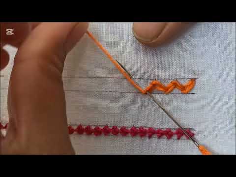 Border Line Hand Embroidery Tutorial#embroidery #diy