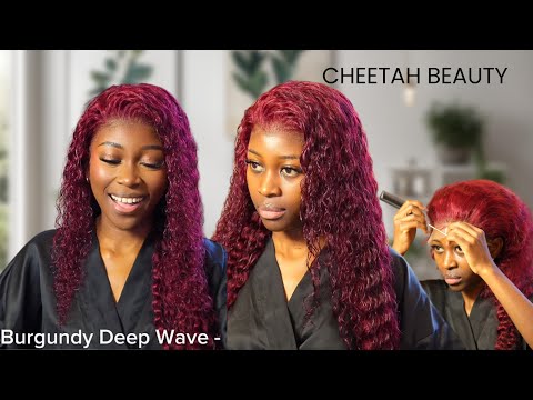 Fire 99J Burgundy 13×6 Deep Wave in 28 Inch | Only $199 | Cheetah Beuty.