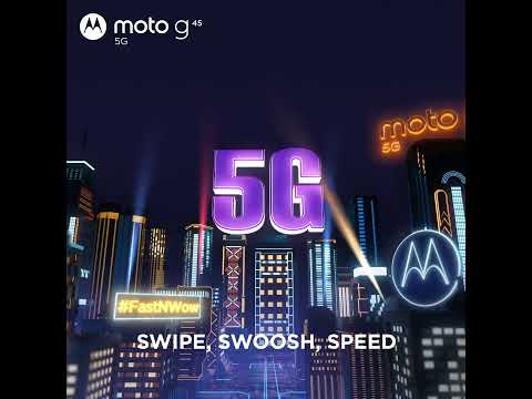 The #MotoG45 5G delivers blazing-fast 5G speeds