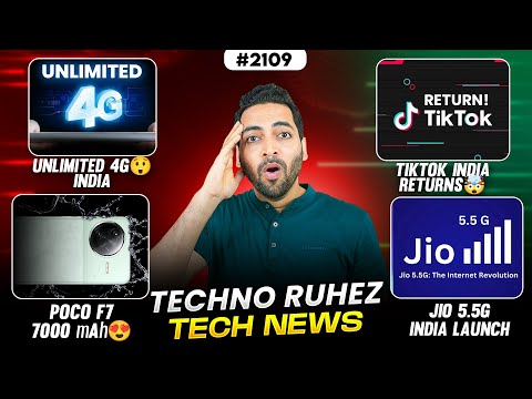 Tiktok India Return😲,CMF Phone 2 Dimensity 8400😳,Unlimited 4G India😍,Jio 5.5G 100Gbps😲,6G Launch