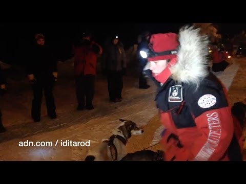 Sled dogs howl as Aliy Zirkle departs Takotna