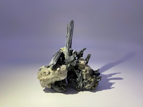 Fine Mineral Specimen – Stibnite and Fluorite Crystals from China