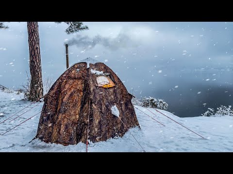 Hot Tent Camping In A Snowstorm Using The Best Hot Tent