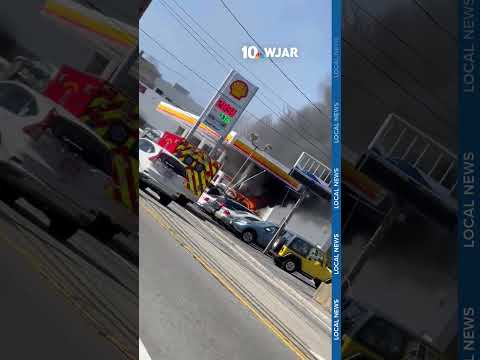 Truck catches fire at North Providence gas station