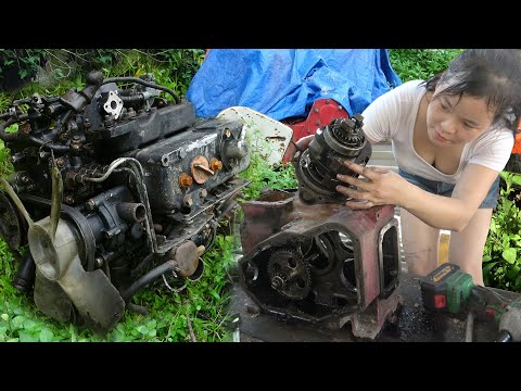 FULL VIDEO: Genius girl repair and maintain machine. Piston engine repair \ GENIUS GIRL MECHANIC