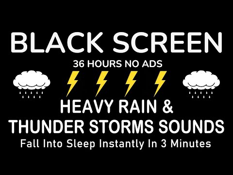 Drift Away To The Calming Sound Of Heavy Rain And Distant Thunder For Healing, Restful Nights