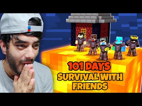 SURVIVING 101 DAYS ON ONE LAVA BLOCK MINECRAFT WITH FRIENDS