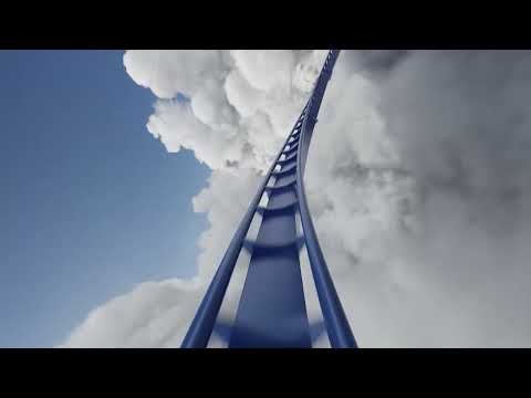 Roller Coaster In The Clouds, Blender Animation, Physics Simulation, rigid body