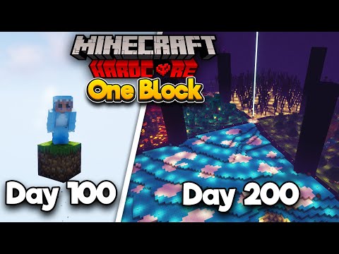 I Survived 200 Days in ONE BLOCK SKYBLOCK in Hardcore Minecraft