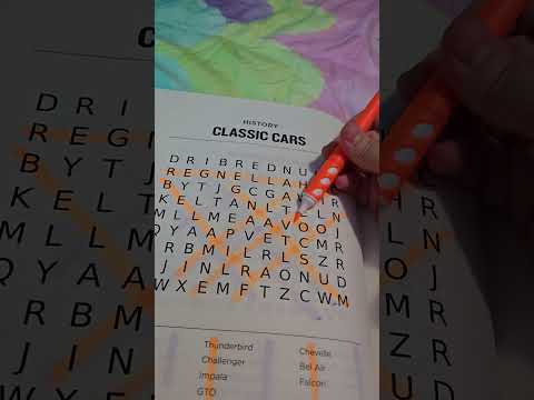 Nat (me) {off-screen} doing word search Classic Cars