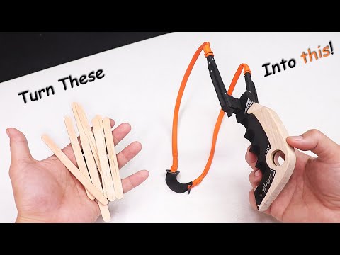 Making a Slingshot out of Popsicle sticks and Balloons 😎😎