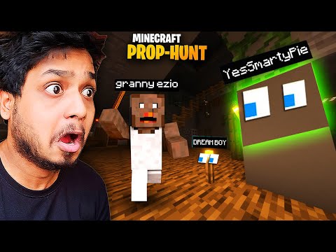 Minecraft Prop Hunt in Granny House ft.@YesSmartyPie @DREAMBOYYT (Himlands Hide and Seek)