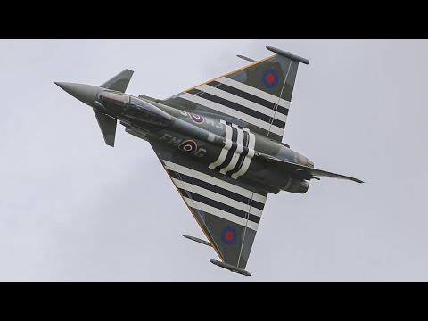 RAF TYPHOON DISPLAY NEW PAINT SCHEME COSFORD AIRSHOW 2024 - 4K