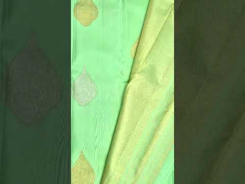 SSR Textiless- Whatsapp +44 78 38394549 - Bright Light Green Pure Silk Kanchipuram Saree