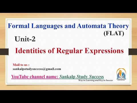 2.2 || Identities of Regular Expressions || 3-1 FLAT || JNTUH/JNTUK || CSE,IT