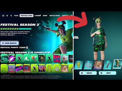 Buying the Festival Pass Season 3 in Fortnite! (Premium Reward Track + Billie Eilish)