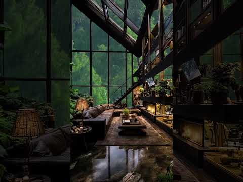 A Quiet Evening Watching Snow Fall from the Window of a Cozy Cabin.