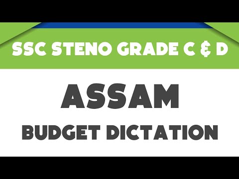 # 1 | 95 wpm |  Assam Budget Dictation | Ssc Steno Grade C & D | 1000 words