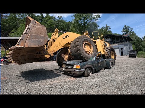 Moving a big wheel loader