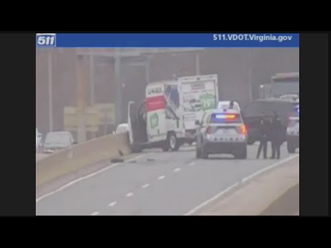 VDOT footage of I-64 Crash in Norfolk, involving U-Haul