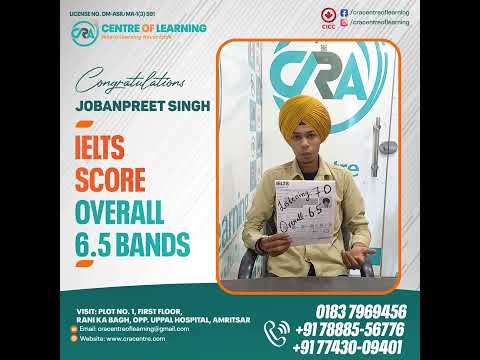 Congratulations to Jobanpreet Singh to attain desired band scores in  first attempt