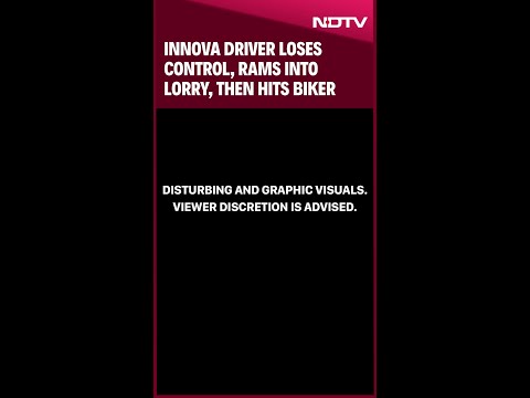 Telangana News | Innova Driver Loses Control, Rams Into Lorry, Then Hits Biker. 5 Injured