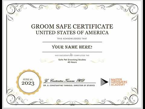 Groom Safe Certificate for FREE!