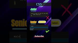 Junior vs Senior Developer🤓💻: #CSS  #javascript #developerlife  #programming #HTML