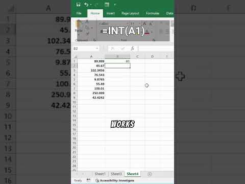 How to Get Integer Numbers Using INT Formula