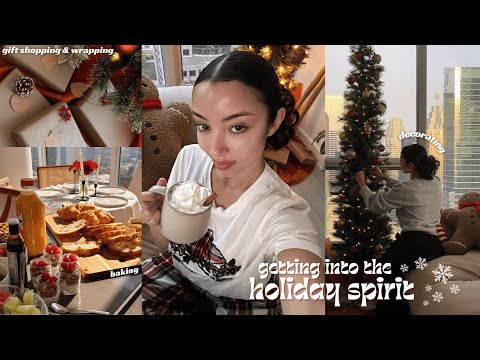 THE COZIEST HOLIDAY VLOG | decorating my first apartment | christmas shopping | gift ideas | baking