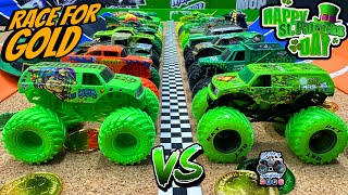 Toy Diecast Monster Truck Racing Tournament | HAPPY ST. PATRICKS DAY MonsterJam trucks race for GOLD